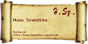 Huss Szendike névjegykártya